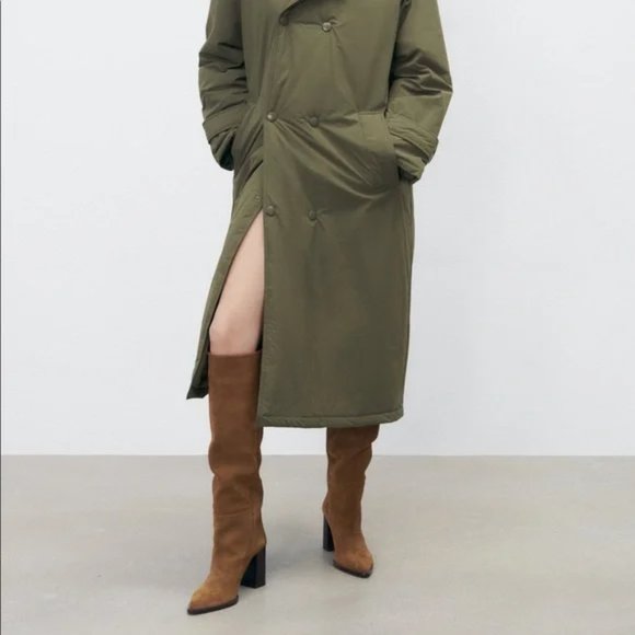 ZARA Suede Knee High Boots - Picture 3 of 6